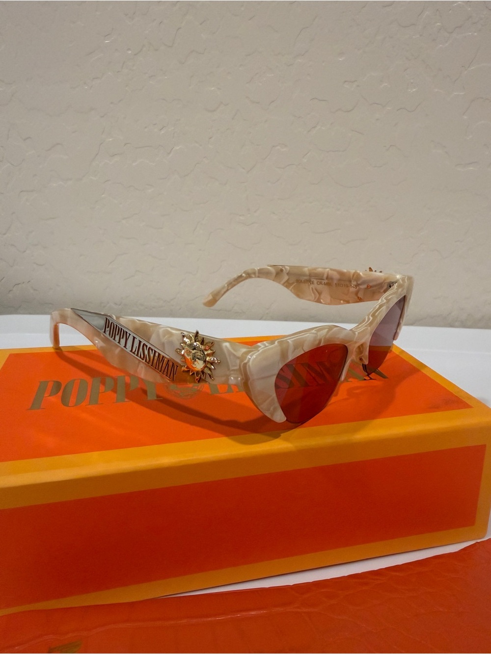 Poppy Lissiman Solstice Marbled Sunglasses with pink Lenses SOLD OUT ONLINE